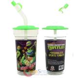 TMNT Teenage Mutant Ninja Turtles Flex Straw Tumbler  Drinking Bottle