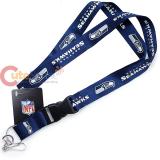 NFL  Seattle Seahawks  Lanyard Key Chain ID Ticket Holder - Navy Blue