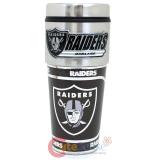 Oakland Raiders Coffee Mug  Travel Tumbler Cup - NFL Metallic Color Logo