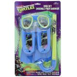 TMNT Ninja Turtles Kids Swim Set - Mask, Snorkel, Flipper 3pc Set