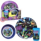 TMNT Teenage Mutant Ninja Turtles  3Pc Kids Dining / Dinnerware Set