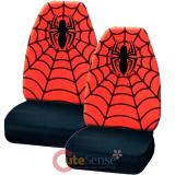 Marvel Spiderman 2pc Front Car Seat Cover Set - Web Spider Logo