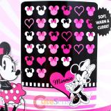 Disney Classic Minnie Mouse  Plush Microfiber Raschel  Throw Blanket : Love Minnie