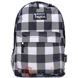 Grey Wide Checkered  Shcool Backpack 16" Large  Book Bag