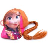 Disney Frozen Anna Girls Baseball Cap with Hair Wig