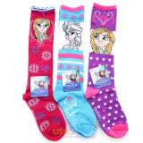 Disney Frozen Elsa Anna Knee High Kids Socks Set 3 Pair