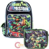 Teenage Mutant Ninja Turtles Large School Backpack Lunch Bag Set -TMNT Misson