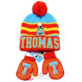 Thomas Tank Engine Friends Beanie Mitten Gloves Set - College Stripe Cuff Red