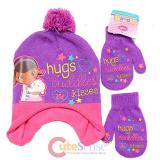 Disney Doc Mcstuffins Beanie Mitten Gloves Set - Hugs and Kisses Purple