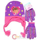 Disney Doc Mcstuffins Beanie Gloves Set - Doc is in Purple Dots