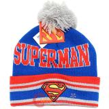 DC Comics Superman Logo Cuff Beanie Hat with Pom Pom - Blue