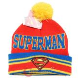 DC Comics Superman Logo Cuff Beanie Hat with Pom Pom - Red