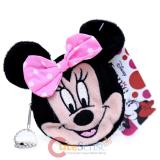 Disney Minnie Mouse Face Plush Coin Purse , Round Mini Wallet