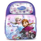 Disney Frozen Princess Elsa Anna 14" School Backpack Girls Bag -Ice Snowflakes