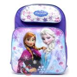 Disney Frozen Elsa Anna School Backpack 16" Large Bag -Ice Snowflakes