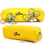 The Simpson Family Pencil Case Faux Leather  Pouch Bag -Group Yellow