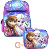 Disney Frozen 16" Large School Backpack Lunch Bag 2pc Set - Floral Flakes