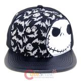 Nightmare Before Christmas Jack Felt Sanpback Hat Trucker Flat PVC Bill Cap