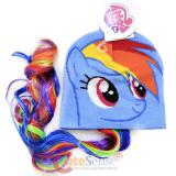 My Little Pony Rainbow Dash  Face Beanie Hat with Hair Wig