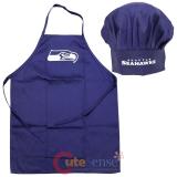 NFL Seattle Seahawks Chef's Cooking BBQ Apron Chef Hat 2pc Set