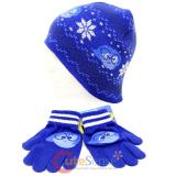 Disney Insideout Sadness Beanie Snow Flakes Knitted Hat Gloves Set