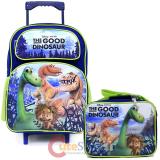 Disney The Good Dinosaur 16" Large School Roller Backpack Lunch Bag 2pc Set -Jungle