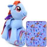 My Little Pony Rainbow Dash Fleece Throw Blanket with Plush Doll Pillow Set