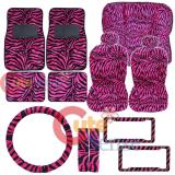 Hot Pink Zebra Animal Car Seat Covers Accessories Complete Set -Full 15pc