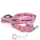 NFL  Seattle Seahawks  Lanyard Key Chain ID Ticket Holder - Pink