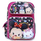 Disney Tsum Tsum 16" School Backpack Large Book Bag Pink Black