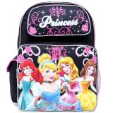 Disney Princess Large School Backpack 16in Book Bag - Black Pink