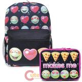 TMNT Ninja Turtles Emoji 16"  Large School Backpack Lunch Bag 2pc Set