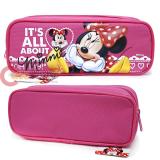 Disney Minnie Mouse Pencil Case Zippered Bag Hot Pink