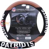 NFL New England Patriots Steering Wheel Cover Football Grip