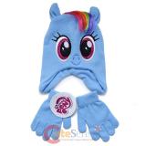 My Little Pony Rainbow Dash Face Knitted Beanie Hat Gloves Set - Youth