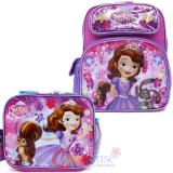 Disney Sofia the First 12in School Backpack Lunch Bag 2pc Set