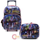 Marvel Avengers 16" Large School Roller Backpack Lunch Bag 2pc Set -IW