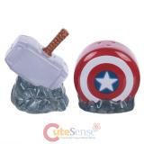 Marvel Captain America Shield & Thor Mjolnir Salt & Pepper Shaker Set