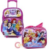 Disney Princess Large School Roller Backpack with Lunch Bag Set