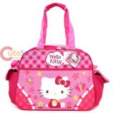 Sanrio Hello Kitty Duffle Bag  Travel , Gym Bag-  Garden Pink