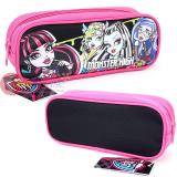 Monster High Canvas Pencil Case Zippered Bag - Black