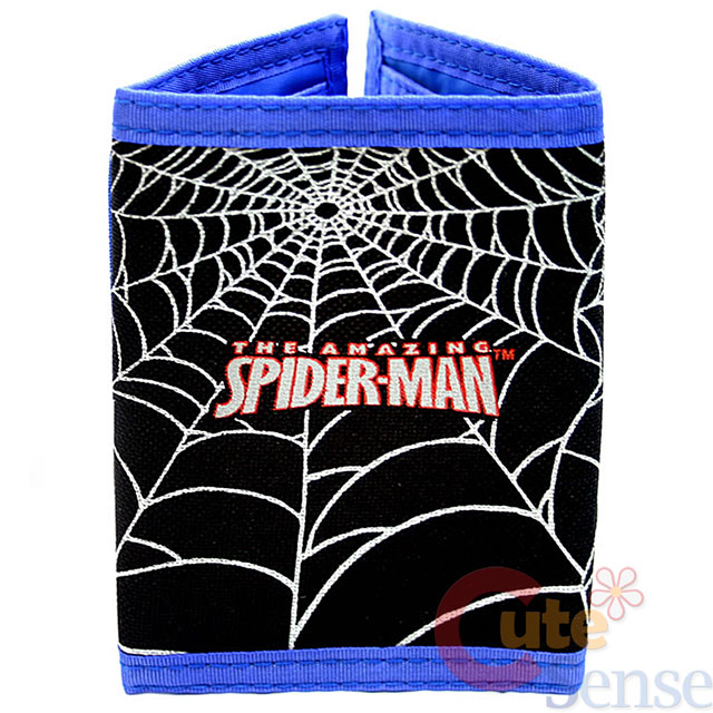 Marvel Amazing Spider Man Kids Trifold Wallet  SpiderMan Sling Web 