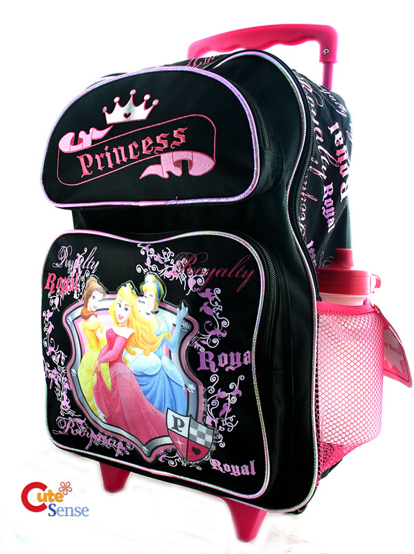 Disney Princess School Roller Backpack /Rolling Bag Large Black