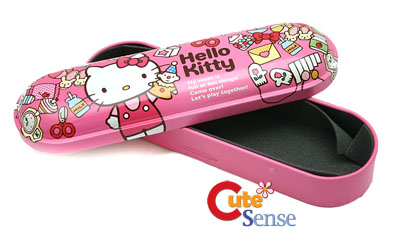 Sanrio Hello Kitty Pink Party Metal/Tin Pencil Case  