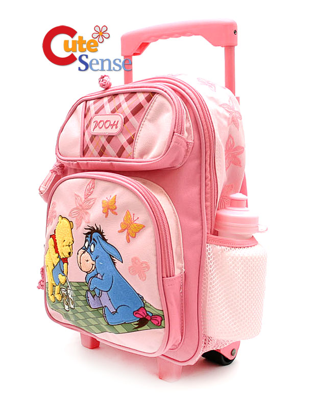 Winnie the Pooh w/Eeyore 12 Roller Backpack/Bag PINK  