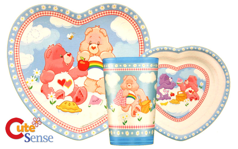 Care Bears Kids Dining / Dinner ware Bowl Plate 3pc Set  