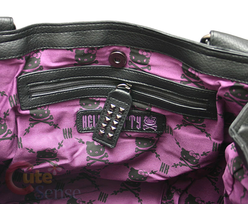 Sanrio Hello Kitty Angry Kitty Tweed Leather Hand Bag Loungefly 6