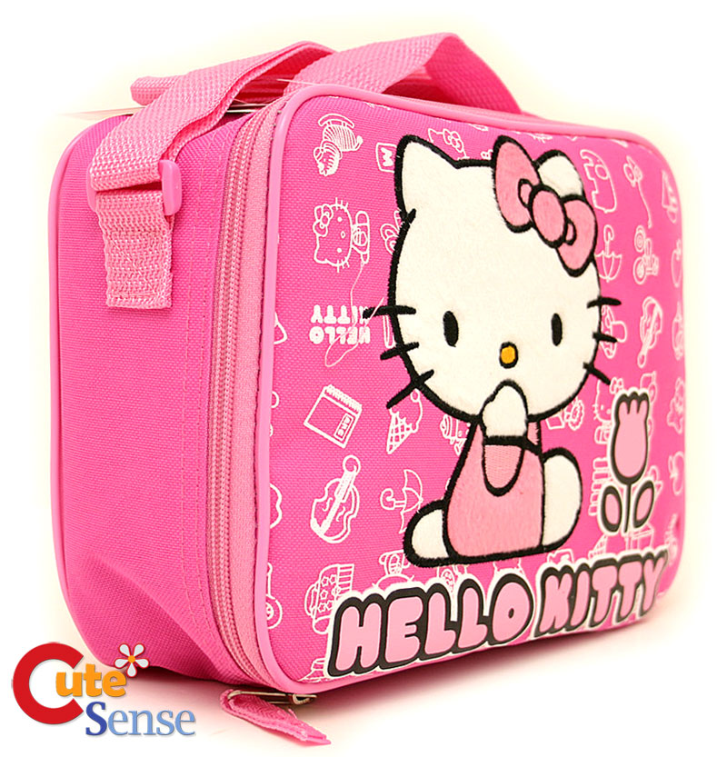 Hello Kitty Lunch BAG School Snack Carry Box Pink Tulip  