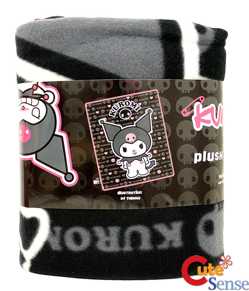 Sanrio Kuromi Fleece Throw Skull Blanket  50 x 60  