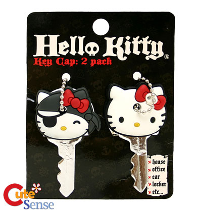 Sanrio Hello Kitty 2 Key Cap Pirate Skull  Loungefly  